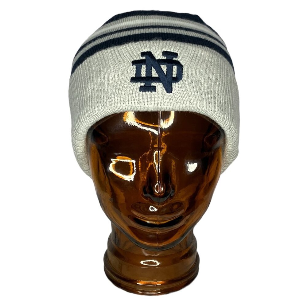 Top Of The World Adult O/S Notre Dame Fighting Irish Gray Navy Stripe Beanie Hat